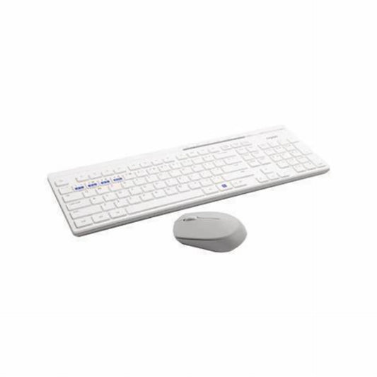 RAPOO 8100M - Multimode wireless keyboard and mouse combo - White