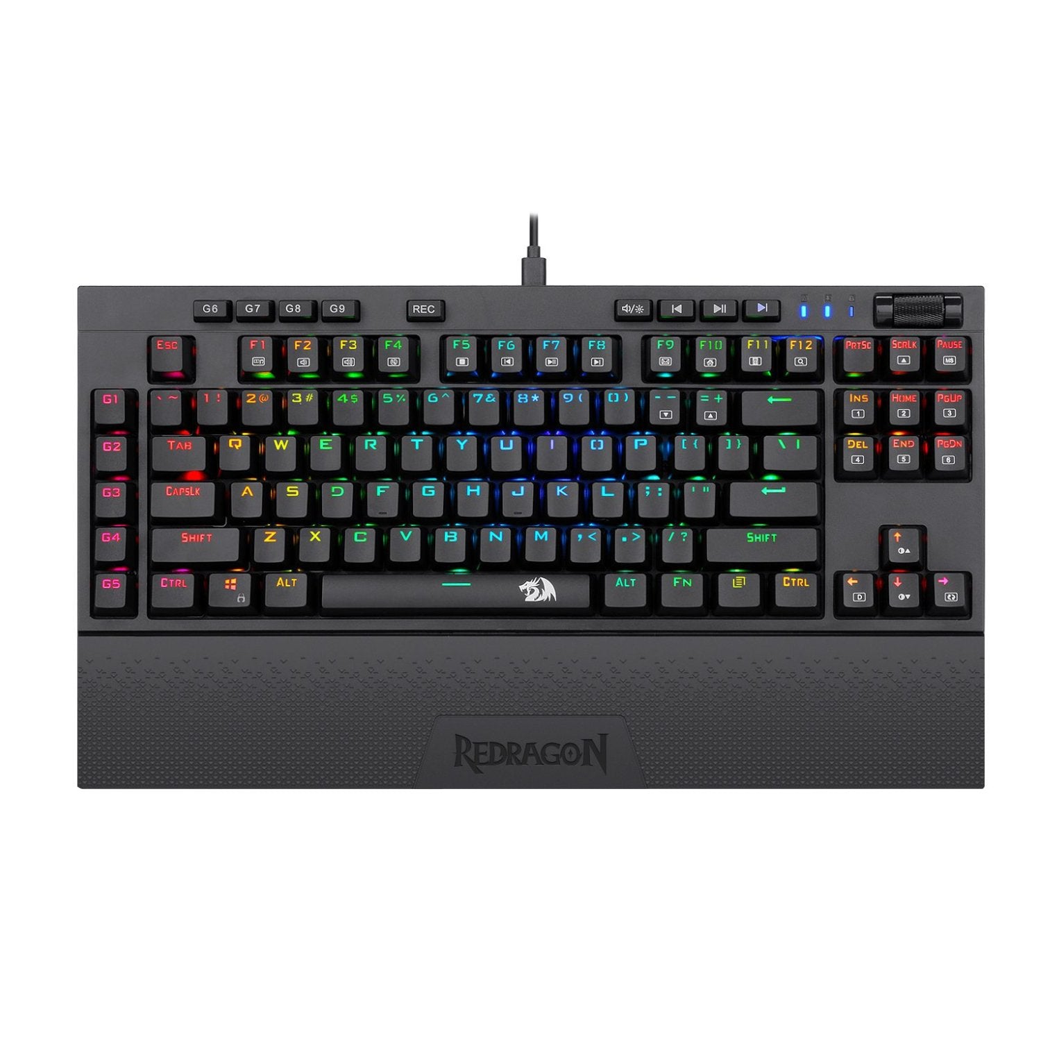 Redragon K588 RGB Pro BROADSWORD TKL Mechanical Wired Gaming Keyboard - Black 