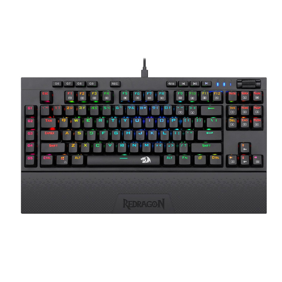 Redragon K588 RGB Pro BROADSWORD TKL Mechanical Wired Gaming Keyboard - Black 