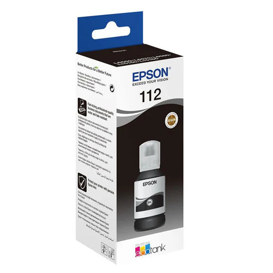 112 Ink Bottles Black 127ml L6580 / L15150 / L15160 7500 pages
