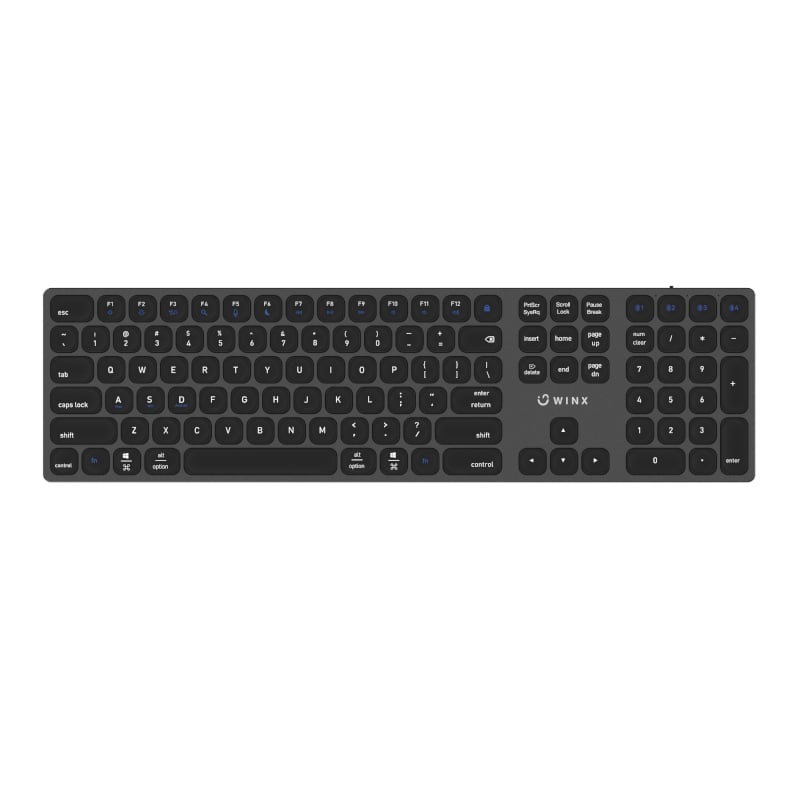 WINX ELITE Ultra-Slim Black Wireless Bluetooth Keyboard