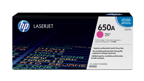 HP 650A Color LaserJet CP5525 Magenta Print Toner Cartridge Prints Approximately