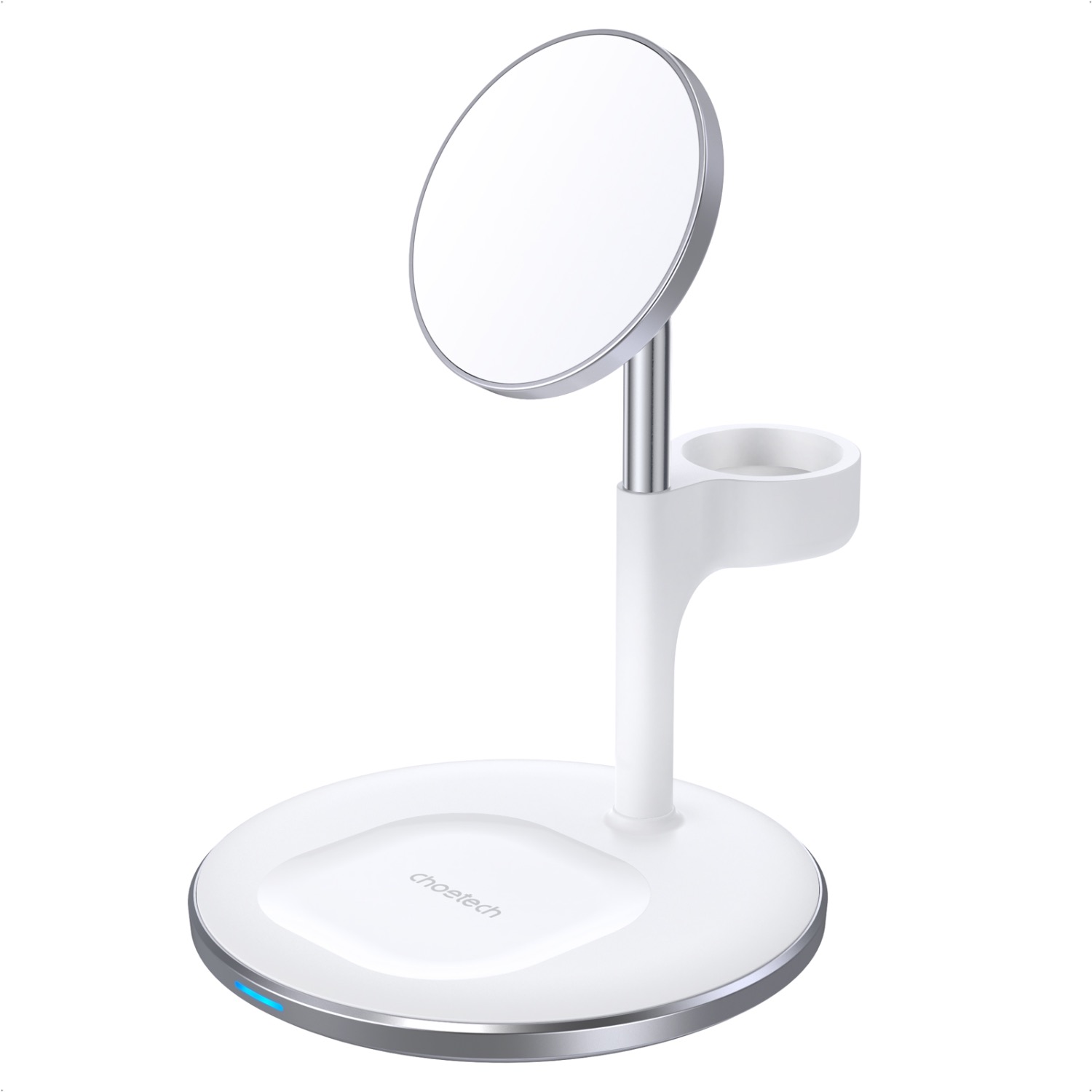 Choetech Fast Wireless 3 In 1 Charger 15W - White sleek, efficient charging with
