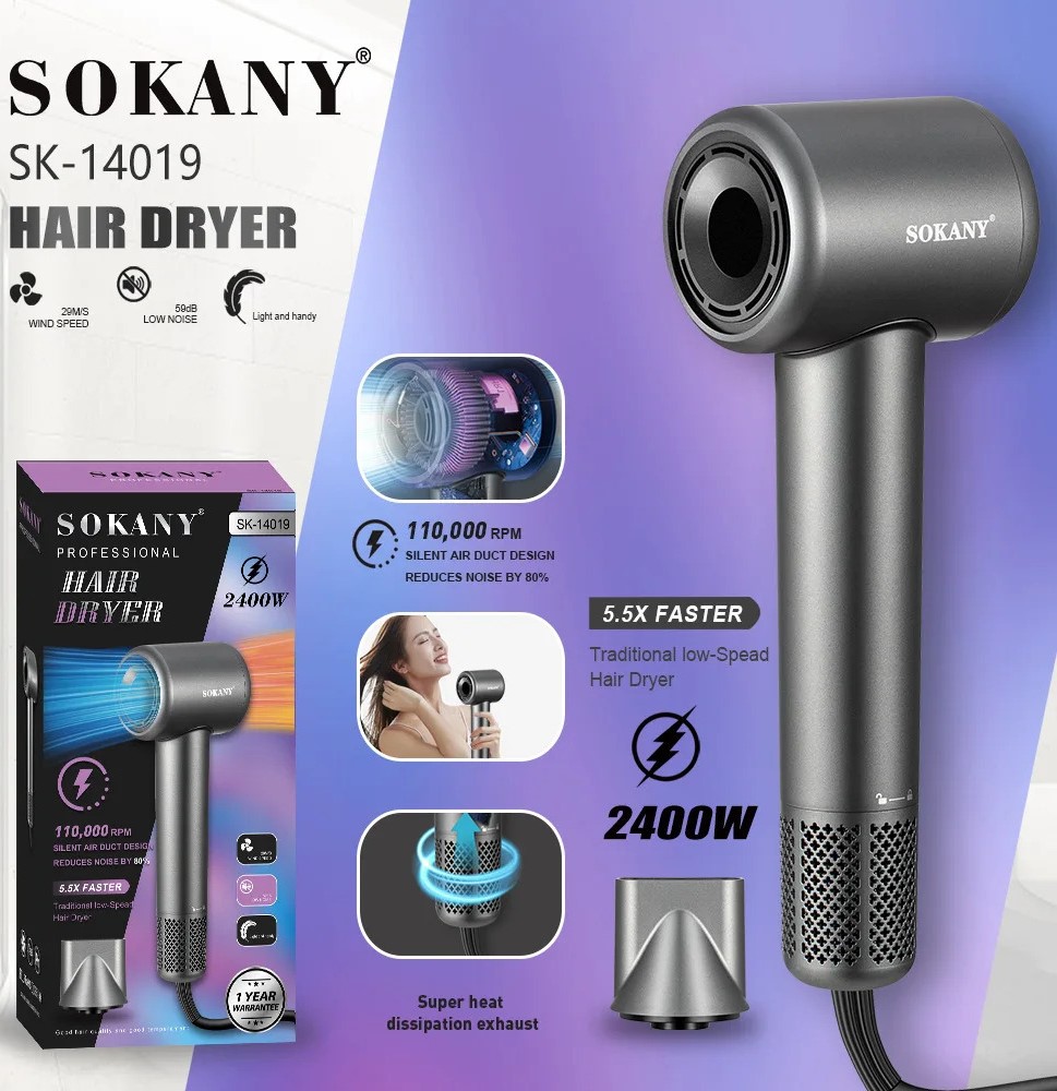 Sokany Brushless HI Speed 2400W Hair Dryer