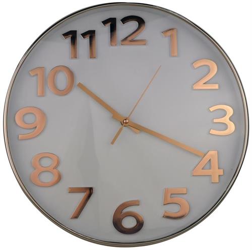 Casey Wall Clock Rose Gold outer rim with White details