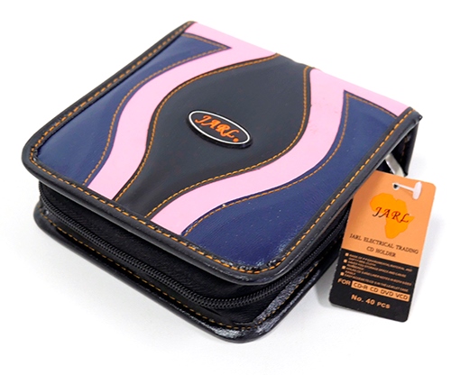 Jarl 40pcs Cd Wallet Pink Black &amp; Blue