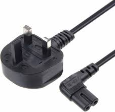 3 Pin UK – Figure 8 0.75mm² x 2 core Flat Black