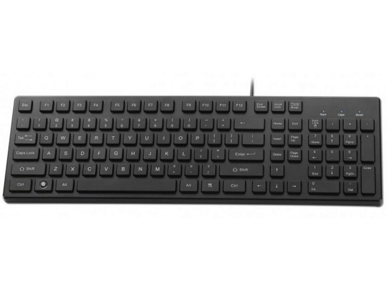 MECER BLACK USB SLIM KEYBOARD W/Copilot.