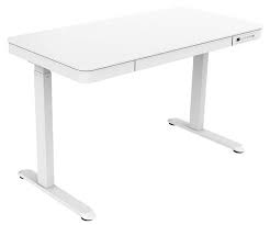 ROGUEWARE ET119-C GLASS TOP WHITE ELECTRIC SIT/STAND DESK