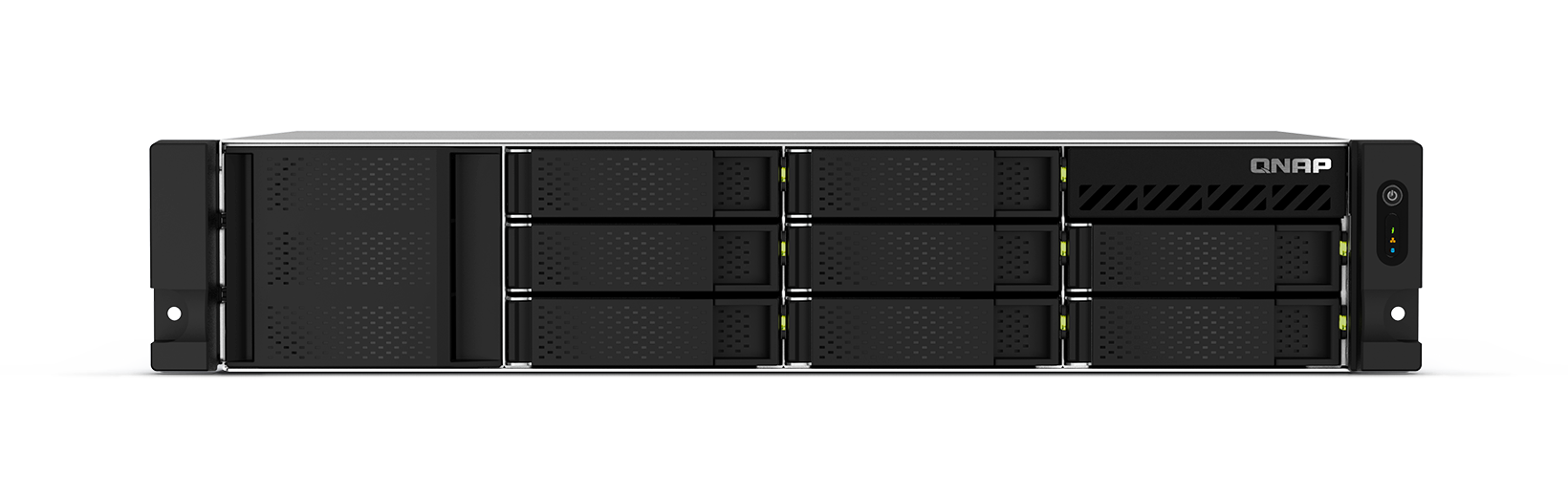 8-BAY 2U SHORT DEPTH 12" RACKMOUNT NAS, INTEL CELERON N5105/N5095 REDUNDANT POWER