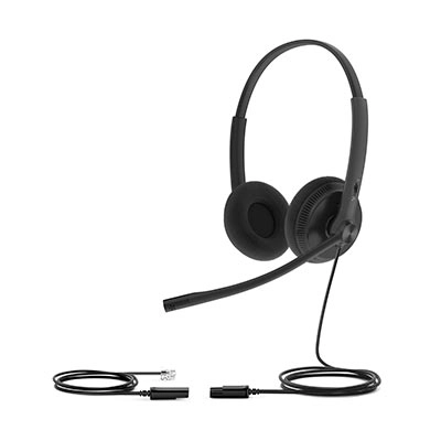YEALINK YHS34 LITE DUAL HEADSET WITH RJ-9 AND FOAM EAR CUSHIONS