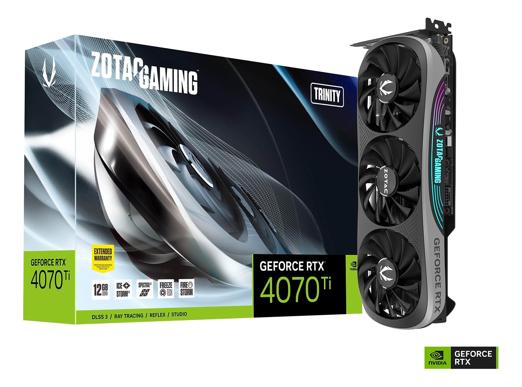 ZOTAC GEFORCE RTX 4070 TI TRINITY 12GB GDDR6X PCIE GEN4 GAMING GRAPHICS CARD