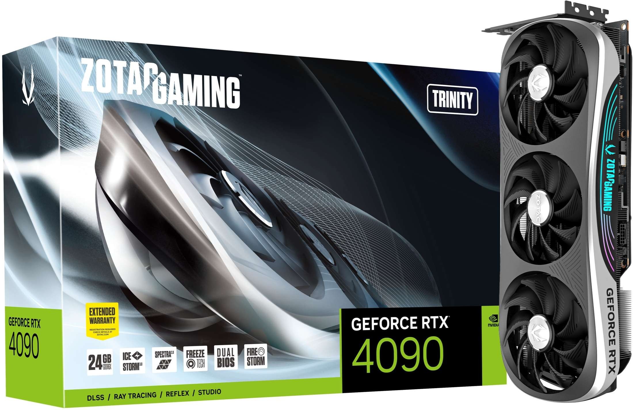 ZOTAC GEFORCE RTX 4090 TRINITY 24GB GDDR6X PCIE GEN4 GAMING GRAPHICS CARD
