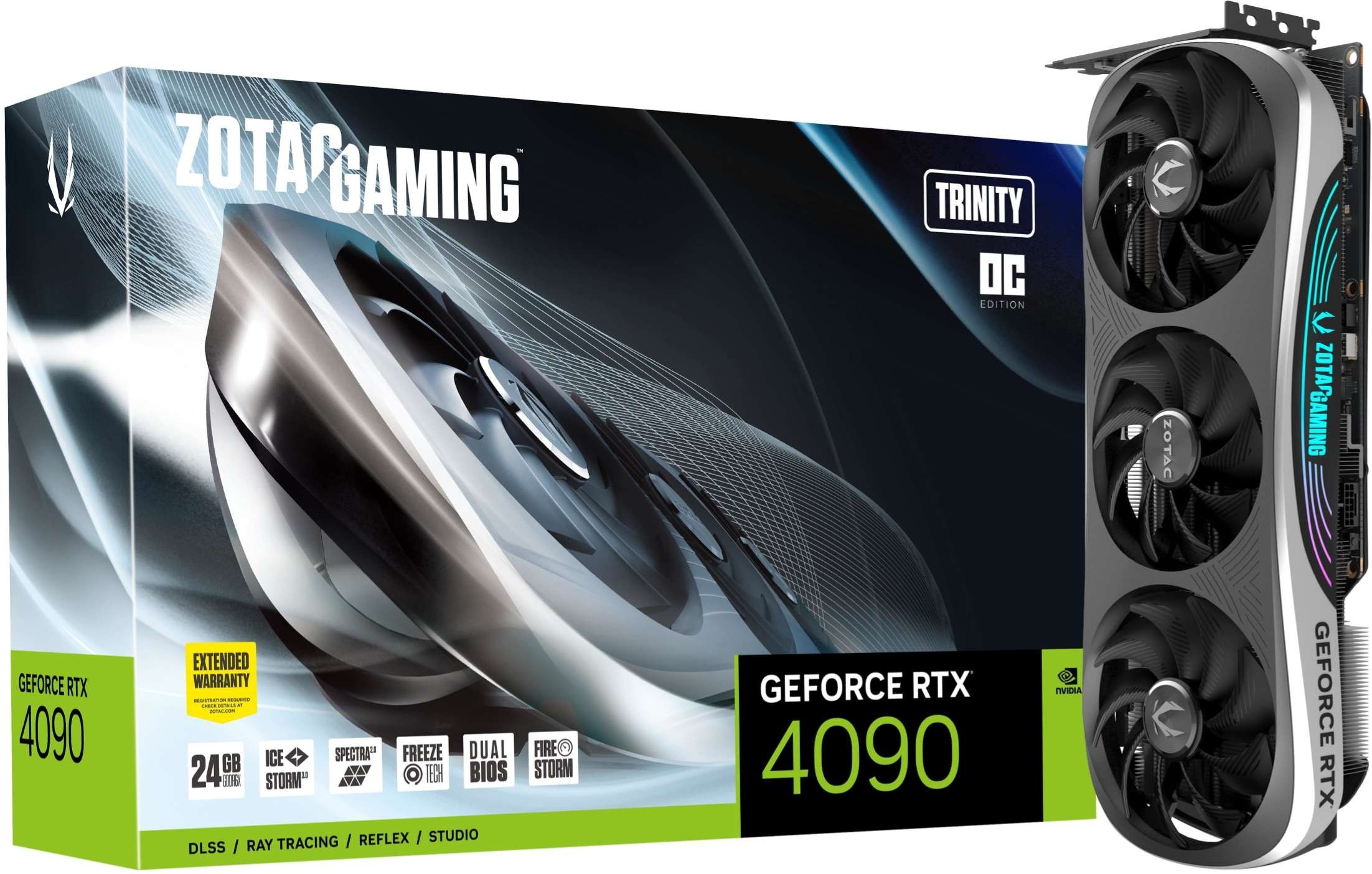 ZOTAC GEFORCE RTX 4090 TRINITY OC 24GB GDDR6X PCIE GEN4 GAMING GRAPHICS CARD