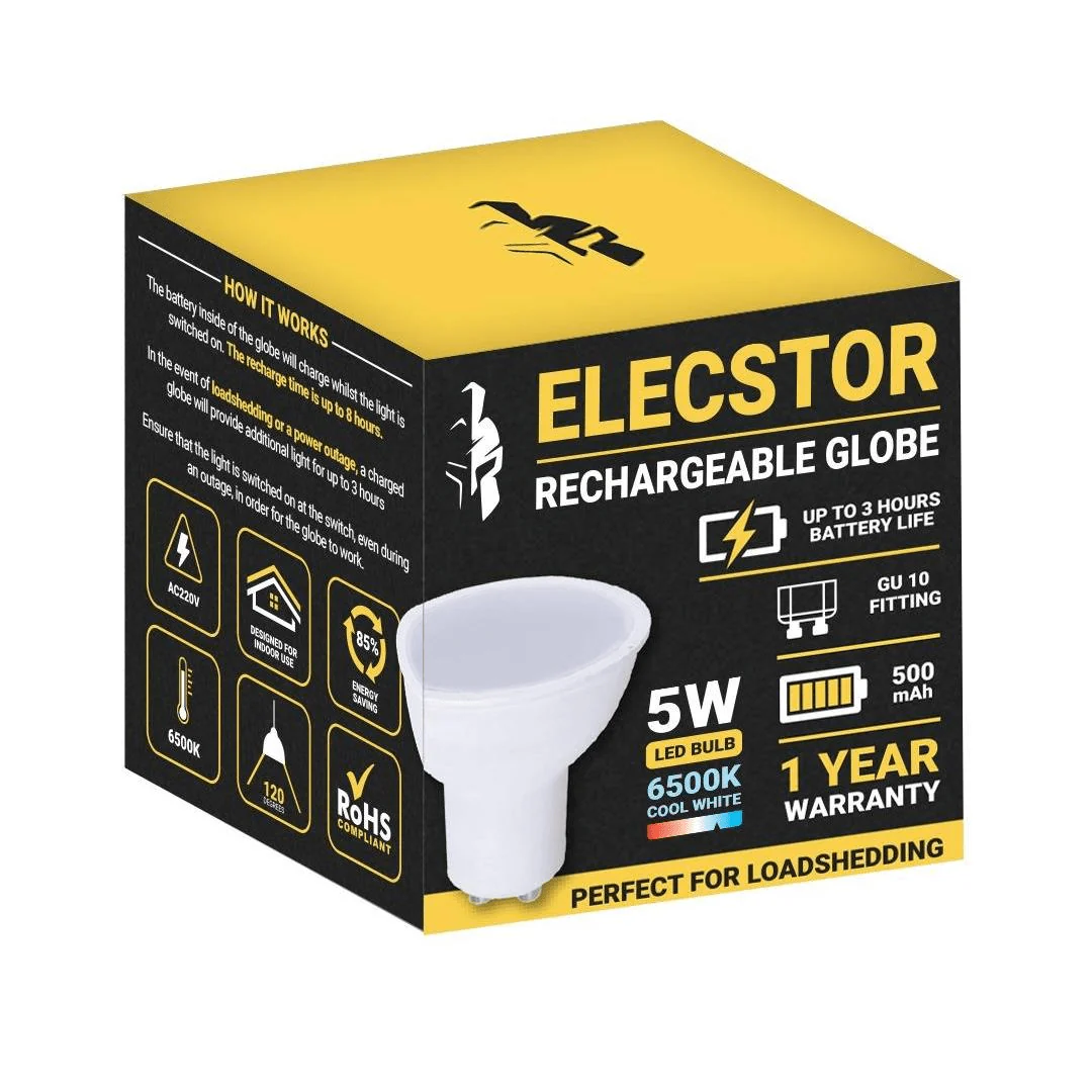 Elecstor GU-10 5W Rechargeable cool white