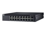 Dell Networking X1018 Smart Web Managed Switch - 16x 1GbE and 2x 1GbE SFP ports Lifetime Limited Hardware Warranty Minimum Warranty ( add 575 BBEE to make the switch rackmountable