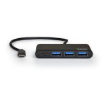 Port USB Type - C to 3 x USB3.0 and 1 x Type - C PD 30cm 4 Port Hub - Black - Image 2
