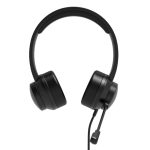Port Connect USB Headset 1.8m Cable with Mic and Padded - Soft Cushions Black
