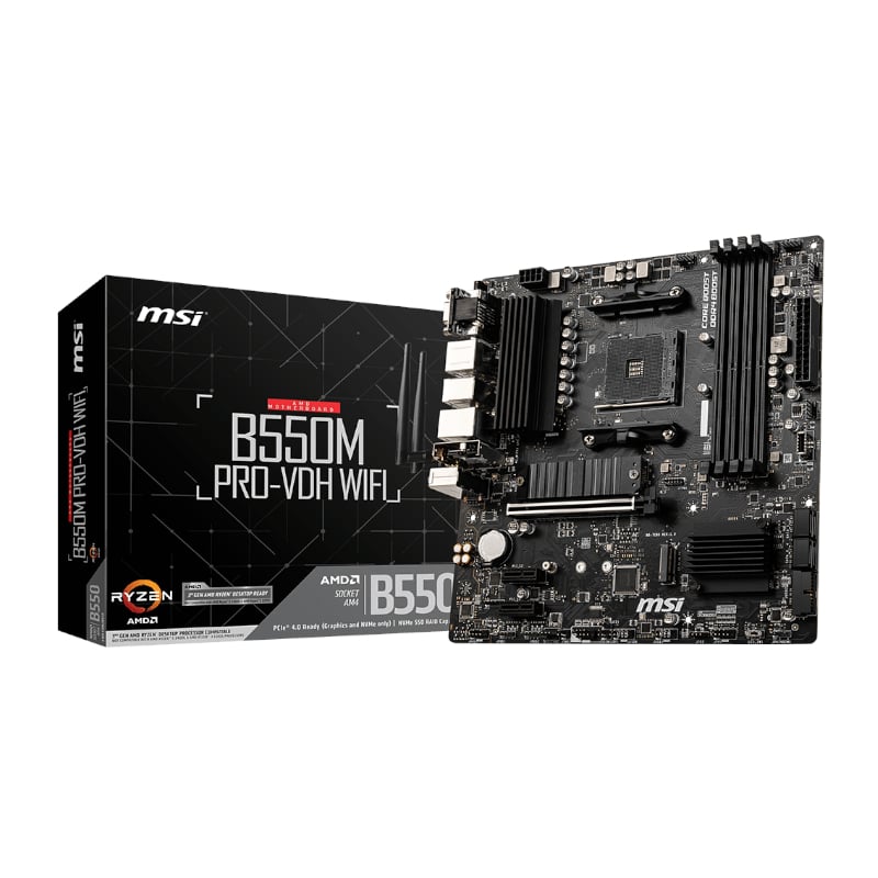 MSI B550M PRO – VDH WIFI AMD AM4 MATX Gaming Motherboard