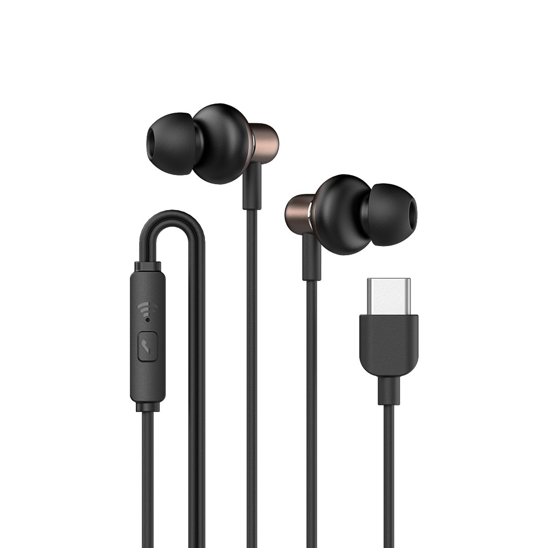 SonicGear Hyperbass Buds 1 Type C Wired Earphones – Black