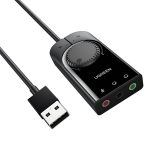 UGREEN CM129 - 40964 USB - A to 3.5mm External Stereo Sound Adapter - Black - Image 7