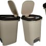 CASEY 10L CREAM PLASTIC PEDAL BIN W. LID