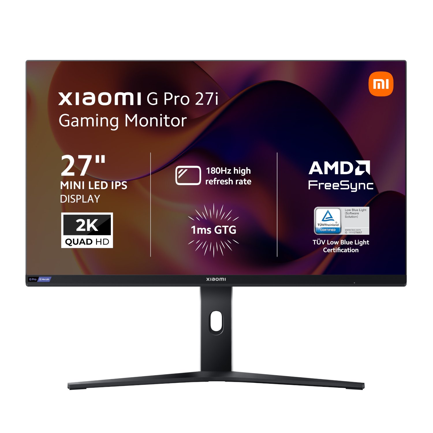 Xiaomi G Pro 27i 27 2K 1440p Mini LED IPS Gaming Monitor (180Hz, 1ms, 16:9, HDMI – DP, AMD FreeSync, and HDR1000)