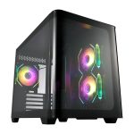 FSP S380 ARGB M - ATX Mid Tower Gaming Chassis - Black - Image 3