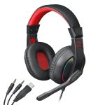 Redragon Over - Ear ARES Aux RGB Gaming Headset - Black