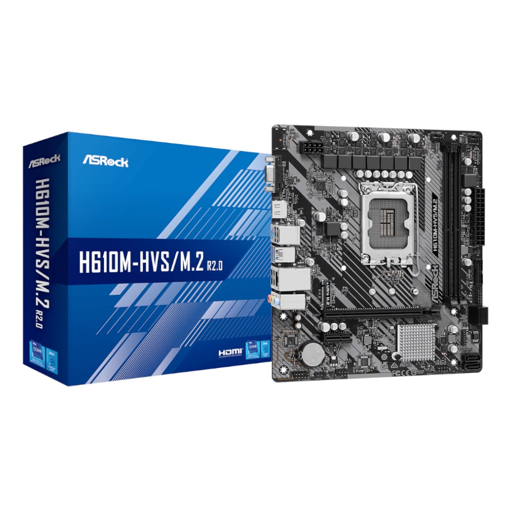 ASRock H610M – HVS – M.2 R2.0 Intel LGA 1700 m – ATX Motherboard