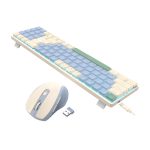 Redragon BS8772 Wireless Keyboard and Mouse Combo - Cream - Blue - Image 4