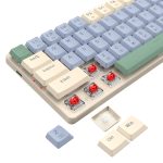 Redragon BS8772 Wireless Keyboard and Mouse Combo - Cream - Blue - Image 6
