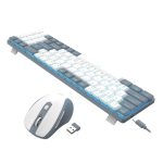 Redragon BS8772 Wireless Keyboard and Mouse Combo - Grey - White - Image 2