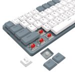 Redragon BS8772 Wireless Keyboard and Mouse Combo - Grey - White - Image 6