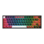 REDRAGON Castor Pro 68Key Wireless RedBlackWhite KeyCap Bluetooth RGB Red Switch - BlackRed