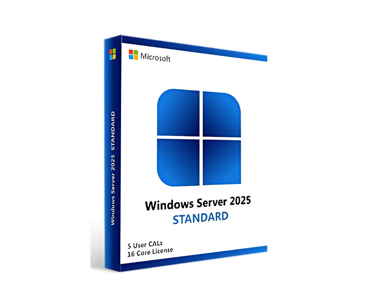 Windows Server 2025 Standard,No Media, WS2022 Std Downgrade w – DVD Media,Multi Lang, Customer Kit