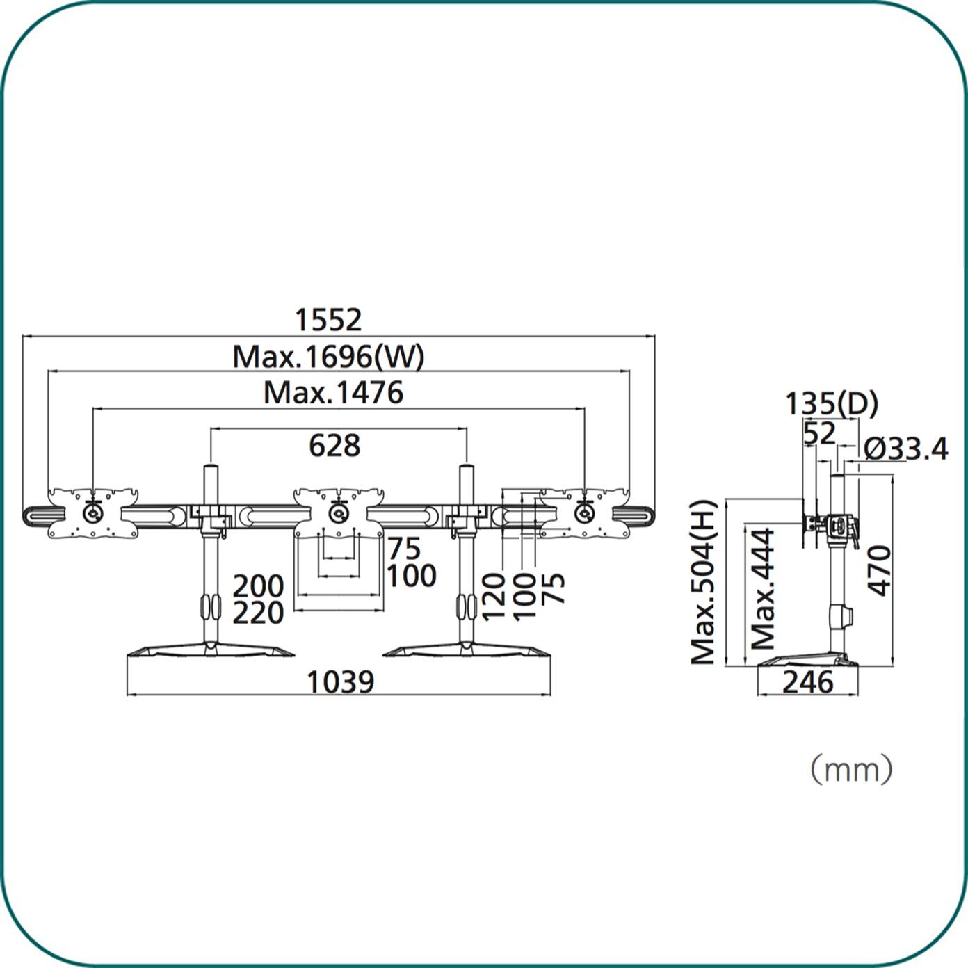 triple monitor mount