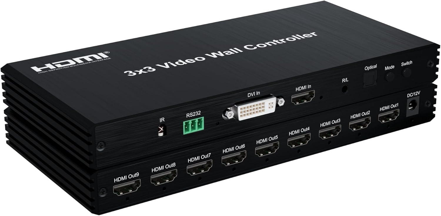 UNIQUE 3X3 VIDEO WALL CONTROLLER 1080P