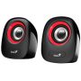 GENIUS SPEAKER, SP - Q160 USB RED - USB Plug and Play, Audio input: 3.5mm, Volume Control, 2 x 3w 6W Total