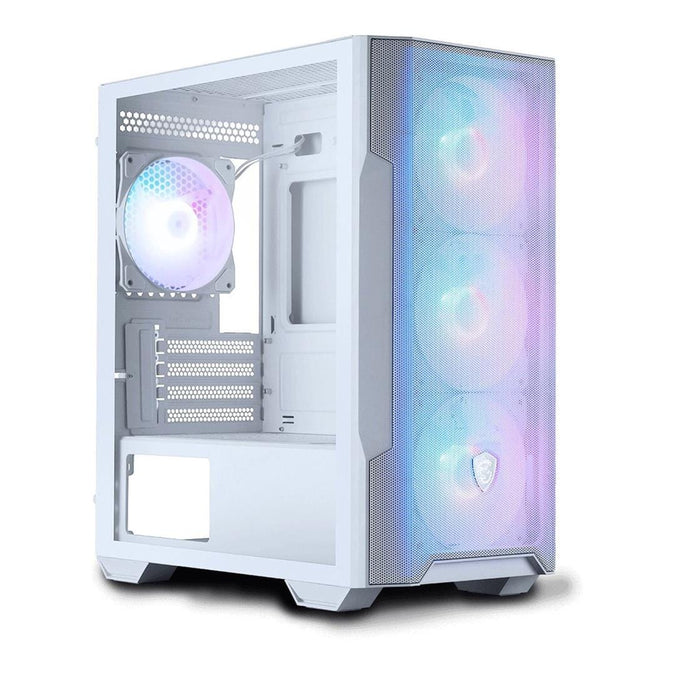 MSI MAG Forge M100R White ARGB Tempered Glass Steel Micro-ATX Mid-Tower PC Case White