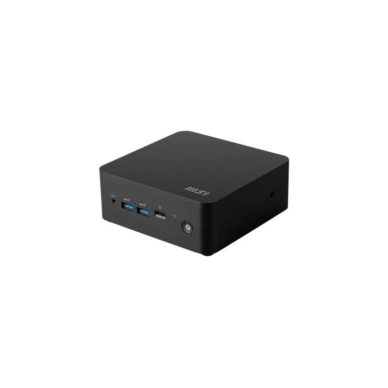 MSI Cubi NUC 1M (Black) Intel® Core 5 processor 120U (12M Cache, 1.40 GHz up to 5.00 GHz) DDR5 5200 MHz Max 64GB SO – DIMM 2 Slots SATA connectors, 2.5 Drive Bays, 2x M.2 SSD (NVMe