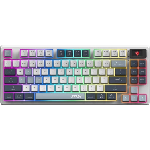 MSI FORGE GK600 TKL SKY ARGB LCD Hot-Swap Linear Tri-Mode Wireless Mechanical Gaming Keyboard