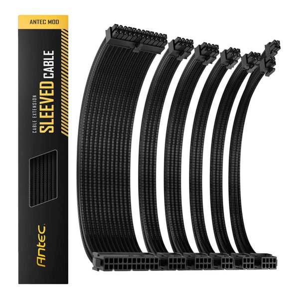 Antec 300mm Sleeved Braided Power Extension Cable Kit – Black