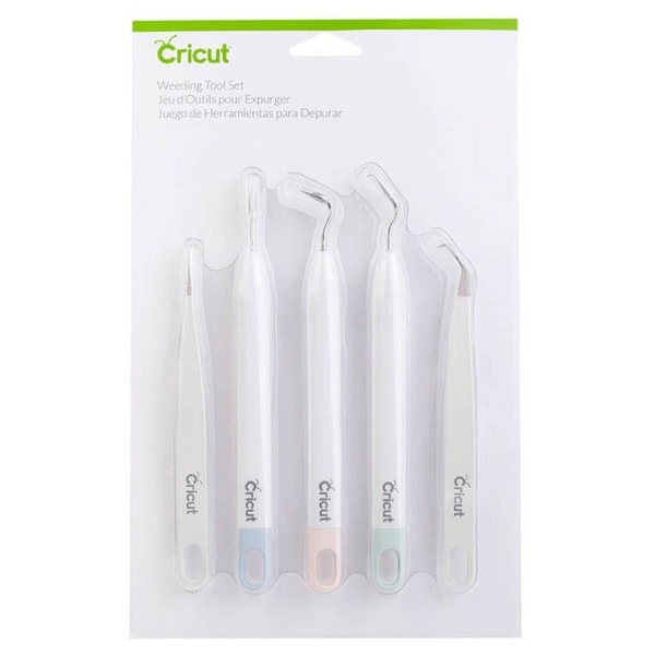 Cricut Weeding Tool Set Includes Fine Tweezers; Hook Tweezers; Weeder; Piercing Tool; and Hook Weeder
