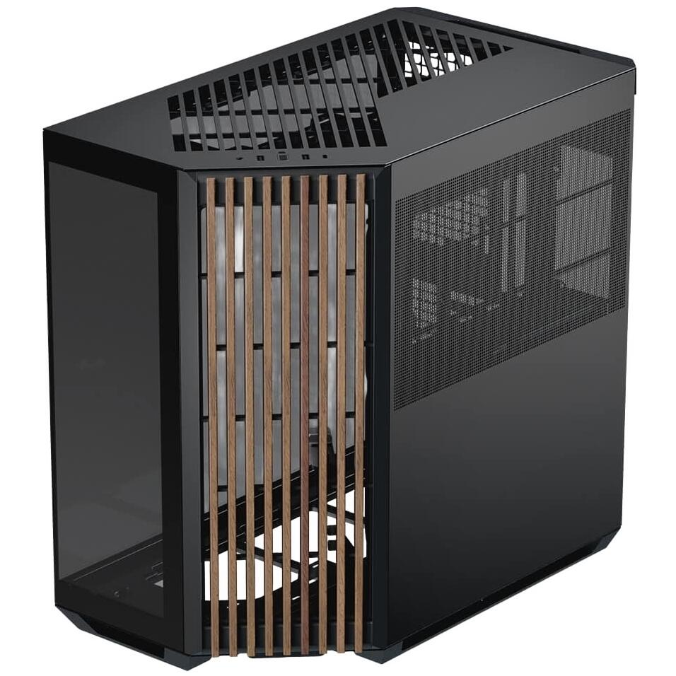 Aerocool APNX V1 premium Black and Wood mid – tower ATX case – Supports up to 10 fans – 6×2.5” or 2x 3.5” – 360mm radiator
