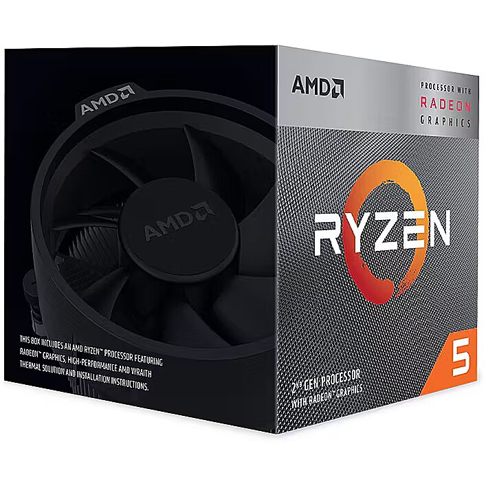 AMD CPU Desktop Ryzen 5 3400G 4C – 8T (4.2GHz;6MB;65W;AM4) box; RX Vega 11 Graphics; with Wraith Stealth Cooler