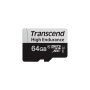 TRANSCEND 350V 64GB HIGH ENDURANCE MICRO SD UHS - I U1 CLASS10 - READ 100 MB - S - WRITE 45MB - S - WITH SD ADPTOR