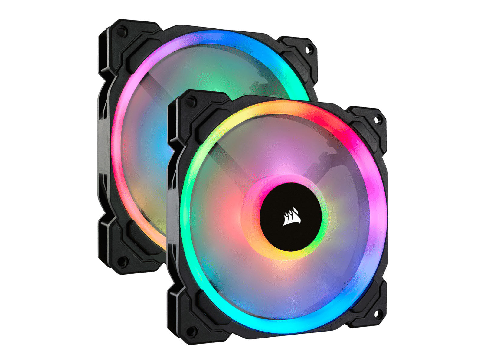 Corsair LL140 RGB 140mm Dual Light Loop RGB LED PWM 600 – 1300 RPM Cooling Fan – 2 Fan Pack with Lighting Node PRO