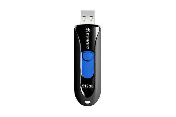 TRANSCEND 64GB JF790 USB3.1 GEN 1 CAPLESS FLASH DRIVE – BLACK AND BLUE