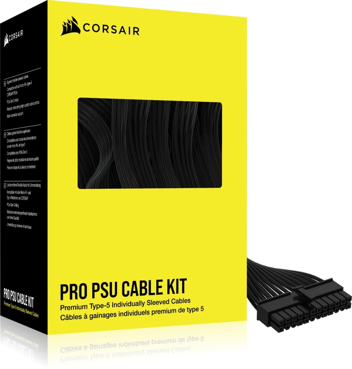 Corsair Premium Individually Sleeved DC Cable Pro Kit; Type 5 (Shift and SL PSU); BLACK